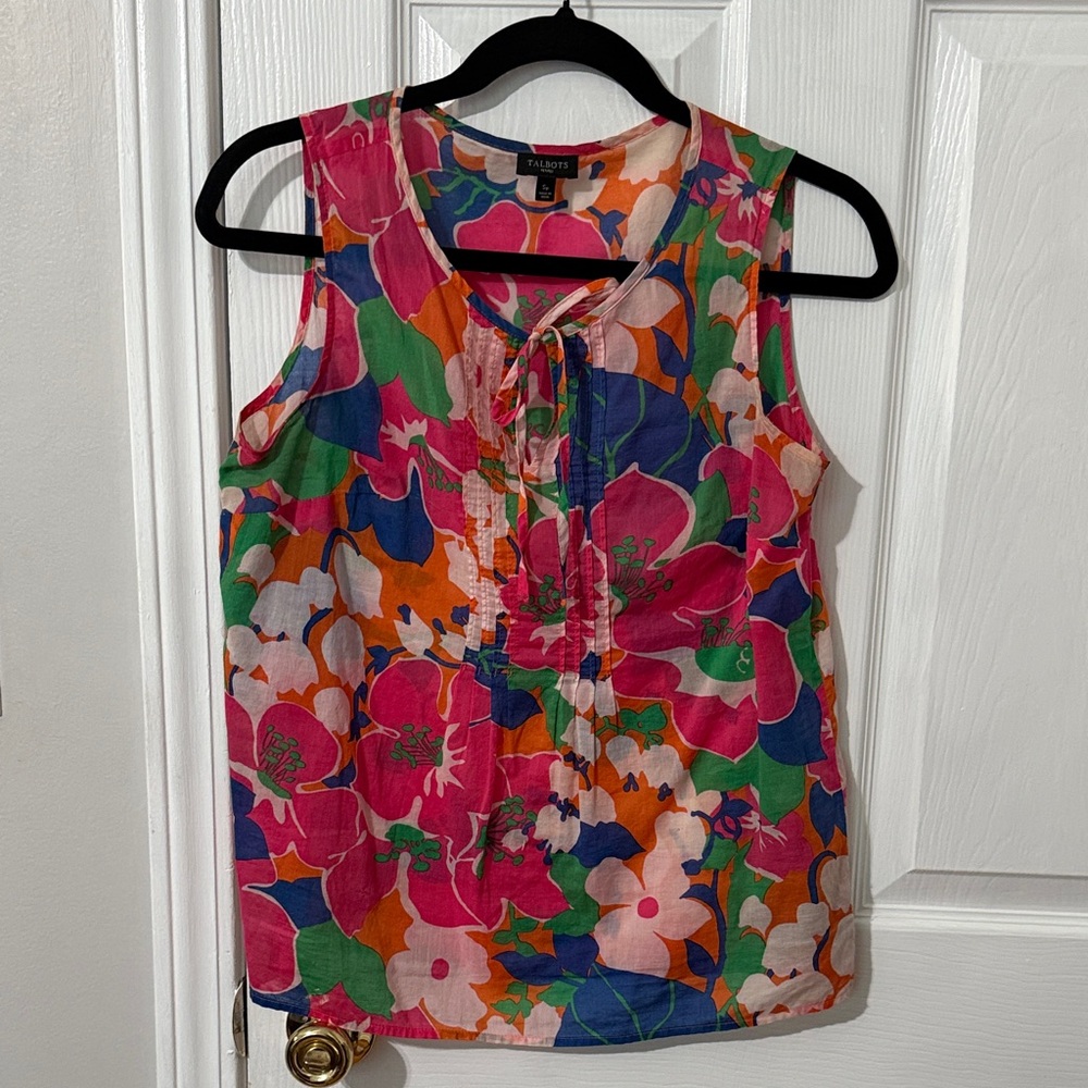 Talbots Multicolor Floral Sleeveless Blouse